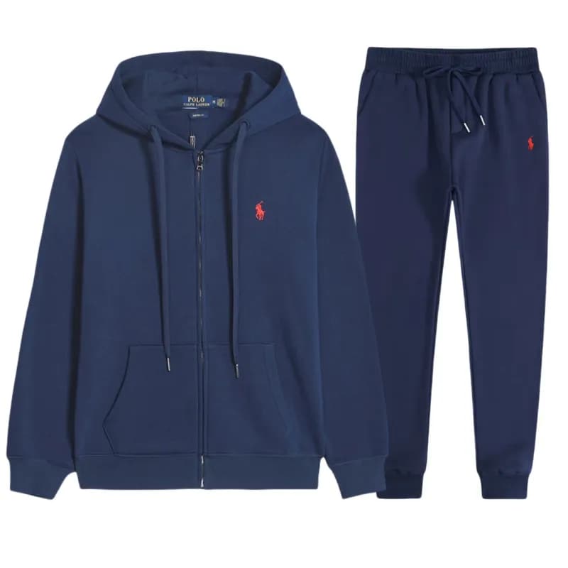 Polo Ralph Lauren Hoodie and Jogger Set Heather Grey — 藏青套装-红标