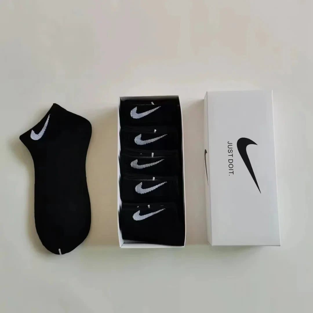 Adidas Crew Socks 5-Pack — Nike短袜-五双黑色