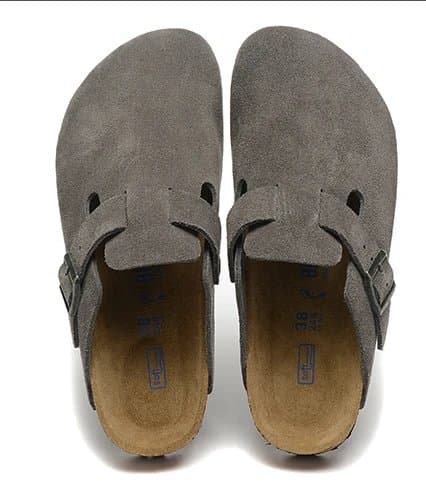 Birkenstock Boston Shearling Lined — DC版本 勃肯 · 包头深灰色绒面