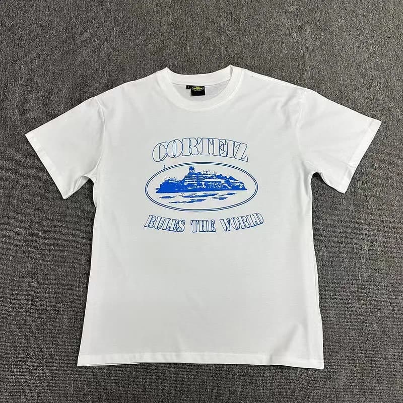 Corteiz Logo Tee Rainbow Gradient Logo — 白12