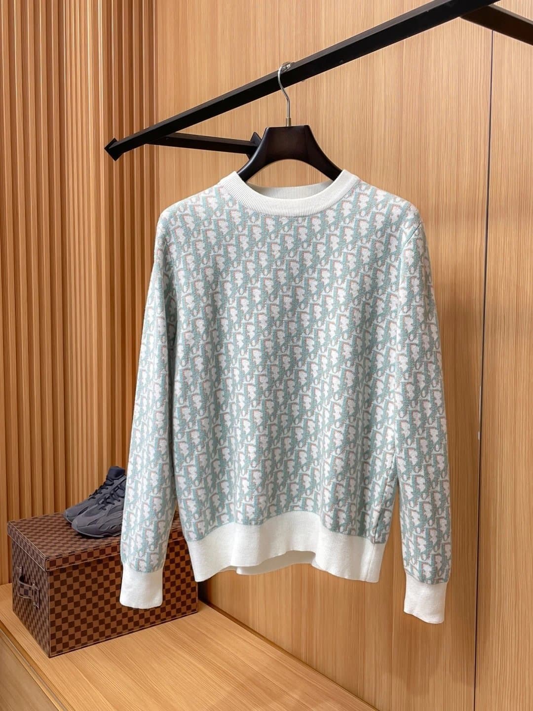 Dior Obligato Knit Sweater Oblique Logo Pattern