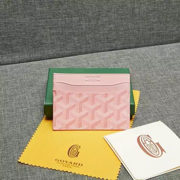Goyard Bifold Wallet Chevron Pattern — 款式1粉红色