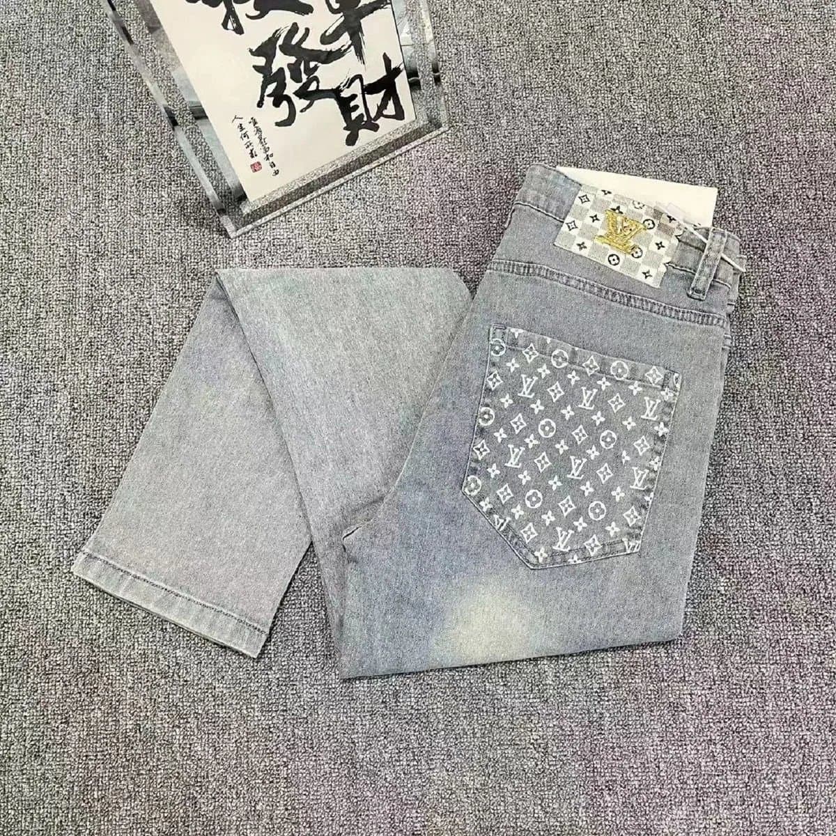 Louis Vuitton Denim Jeans Monogram Pocket