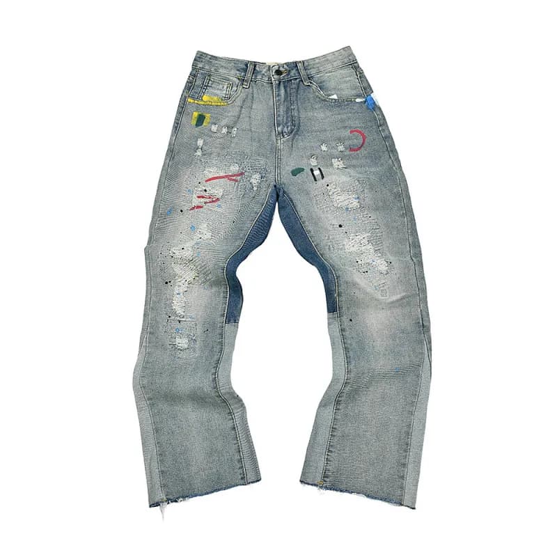 Gallery Dept. Flared Jeans Distressed Paint-Splatter — 4153