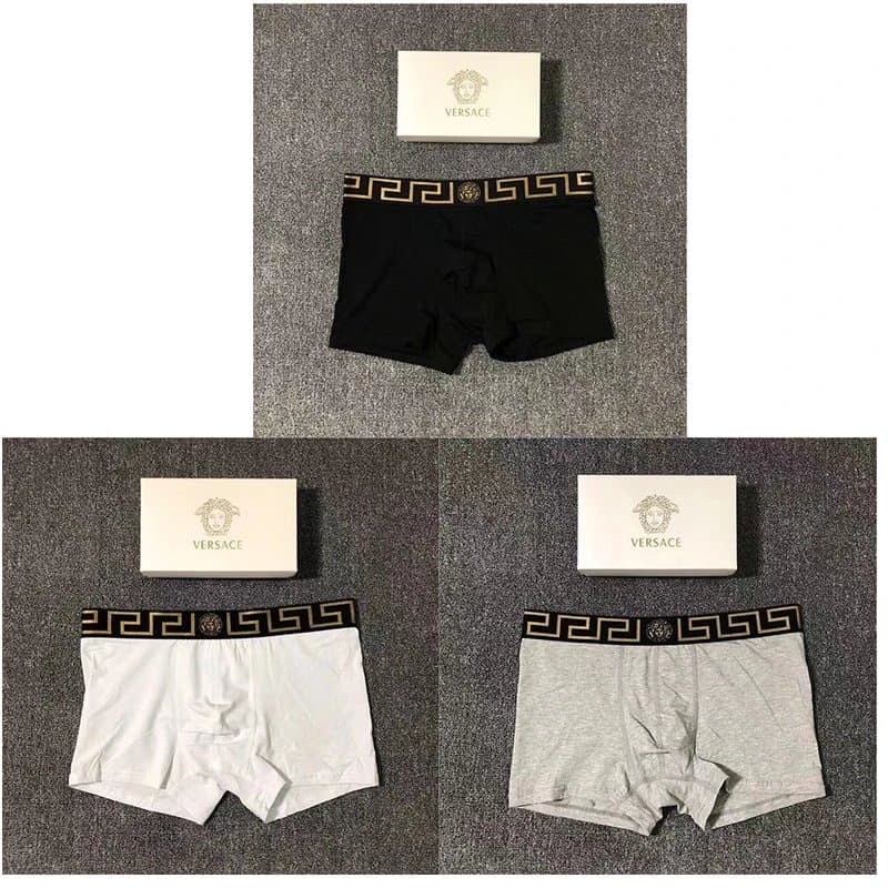Under Armour Boxer Briefs Multi-Pack — VERSACE 白+黑+灰 礼盒装
