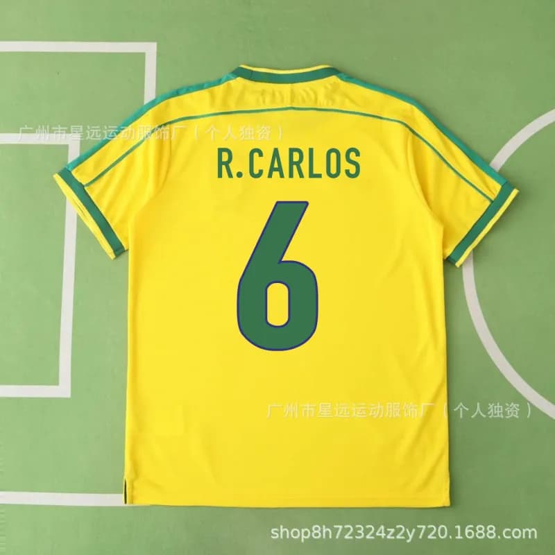Nike Brazil National Team Jersey Home Kit — 98巴西主场短袖6号