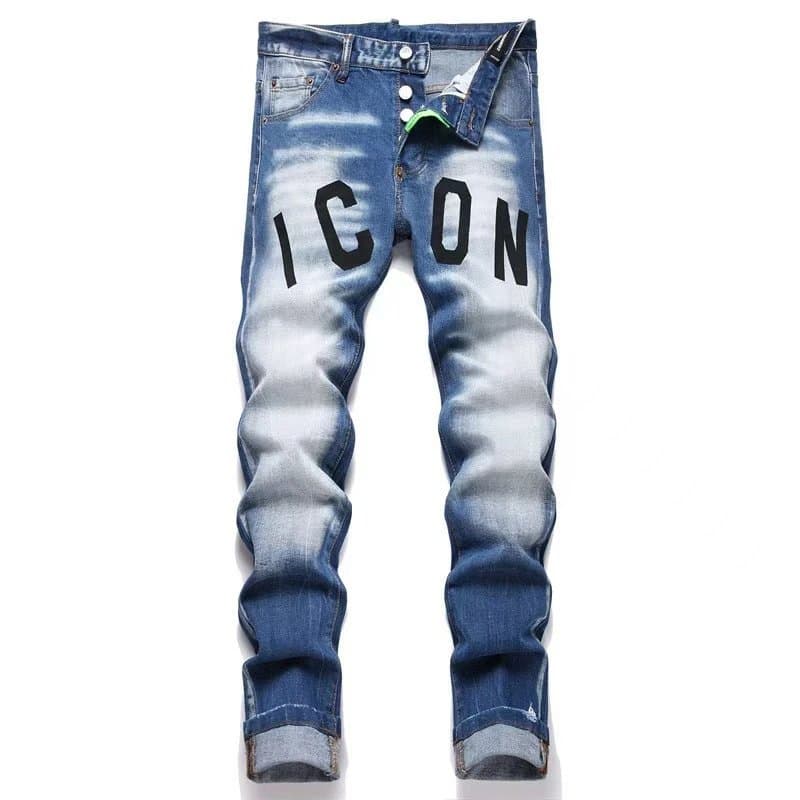 Diesel Icon Jeans Distressed Logo Print
