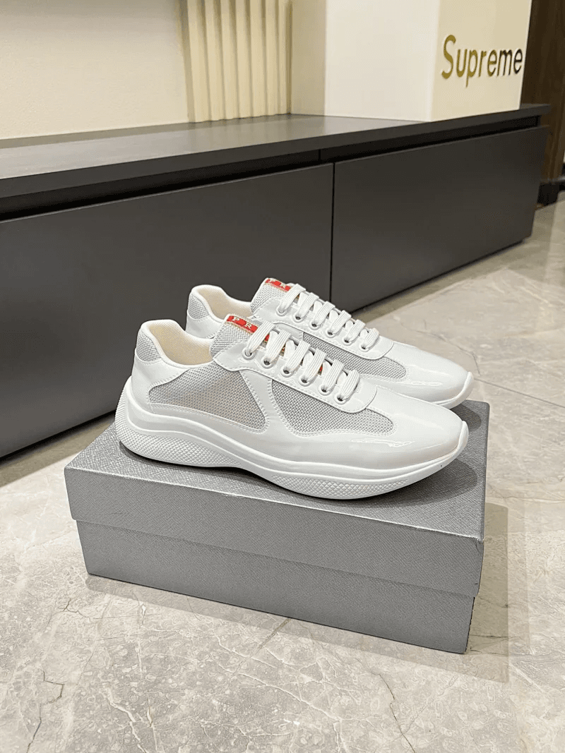 Prada Linea Rossa Sneaker White Mesh and Patent