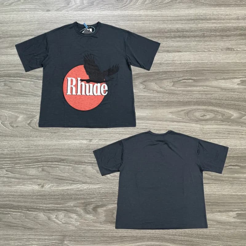 Rhude Graphic Tee Mountain Logo — 炭灰太阳雄鹰 竹节棉透气薄款