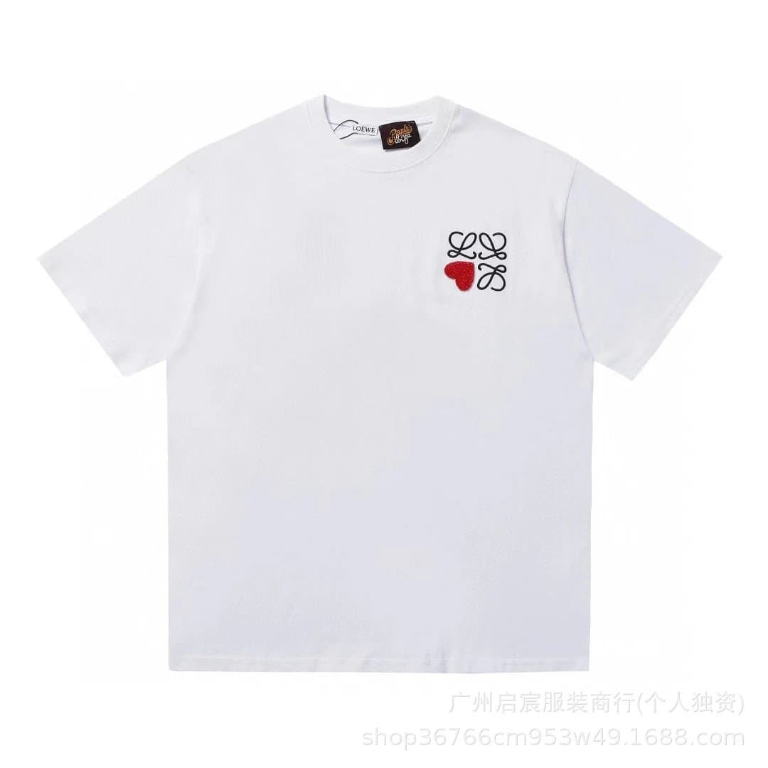 Loewe Logo Patch T-Shirt White — A006绣花白色