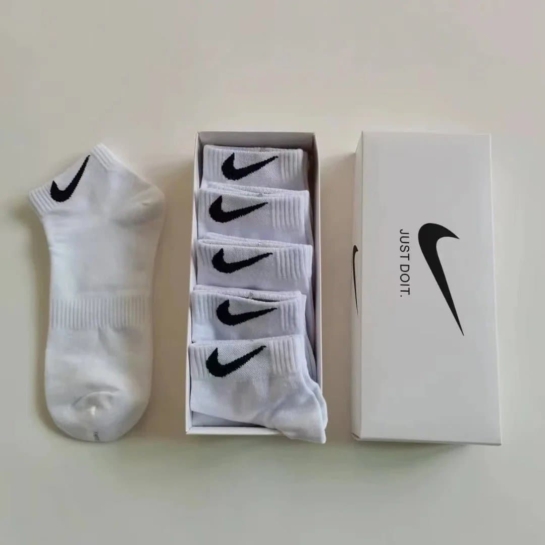 Tommy Hilfiger Crew Socks Classic Logo — Nike短袜-五双白色