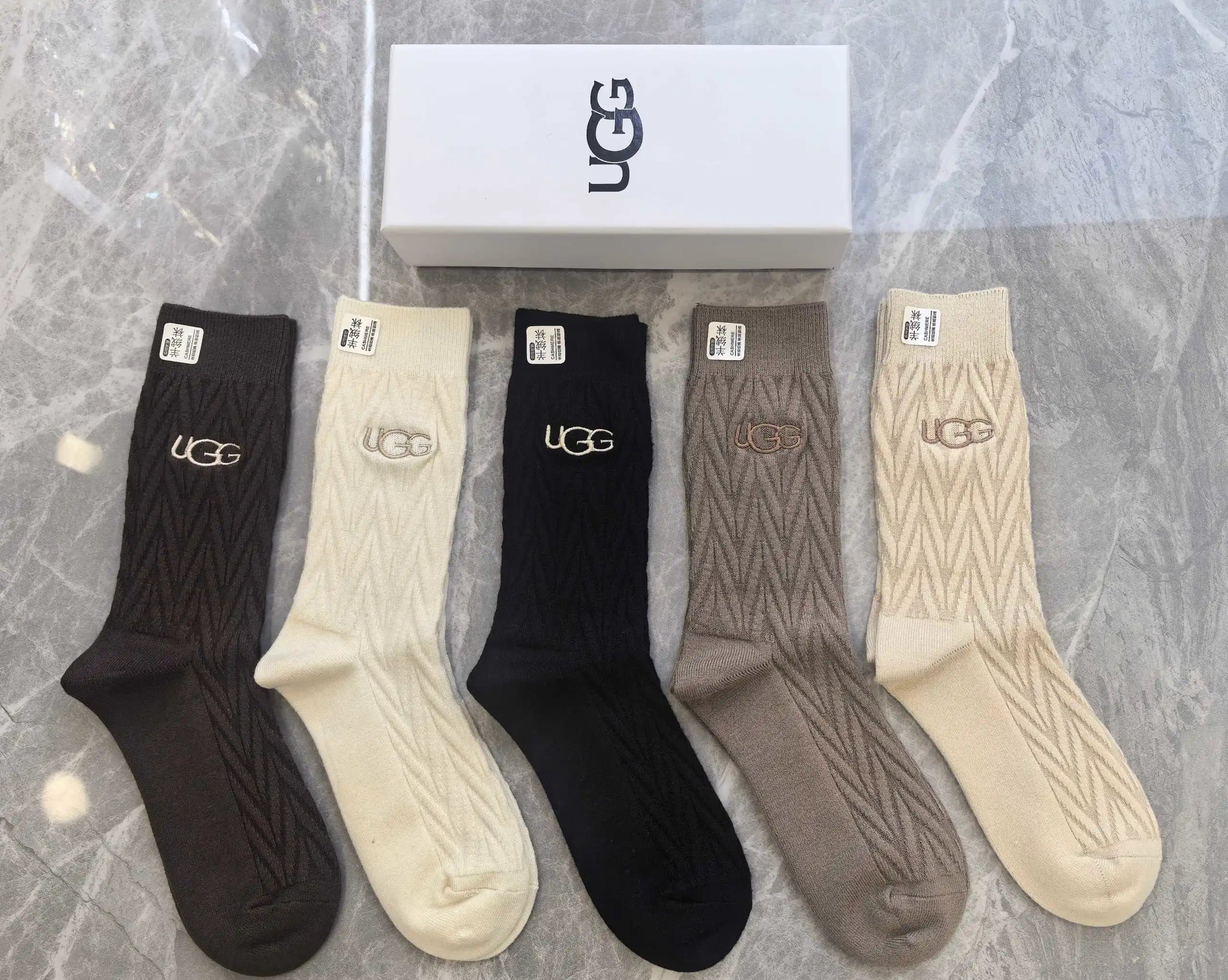 UGG Cable Knit Socks Embroidered Logo