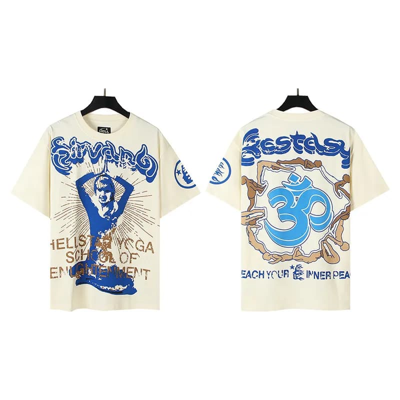 Palm Angels Graphic Tee Hellstar Records Print — 510杏色