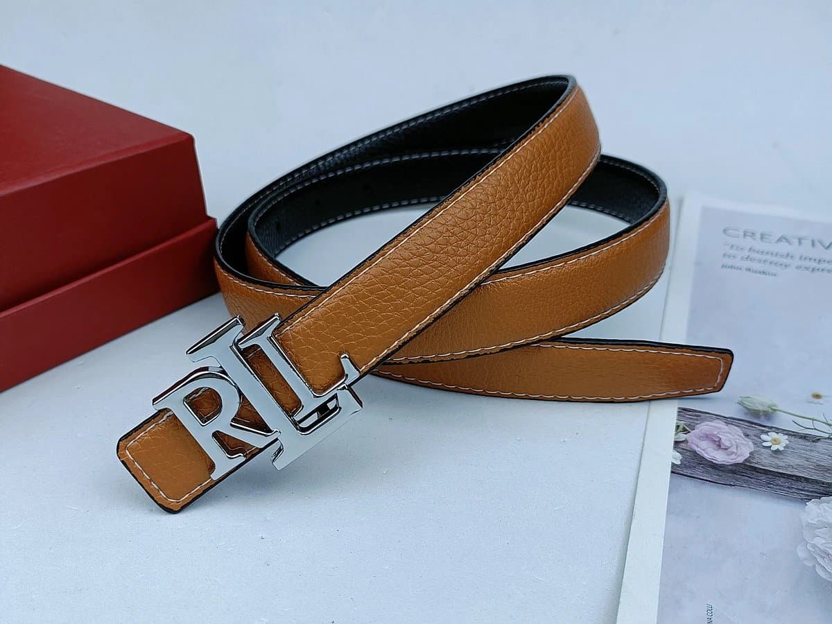 Polo Ralph Lauren RL Logo Belt Two-Tone Leather