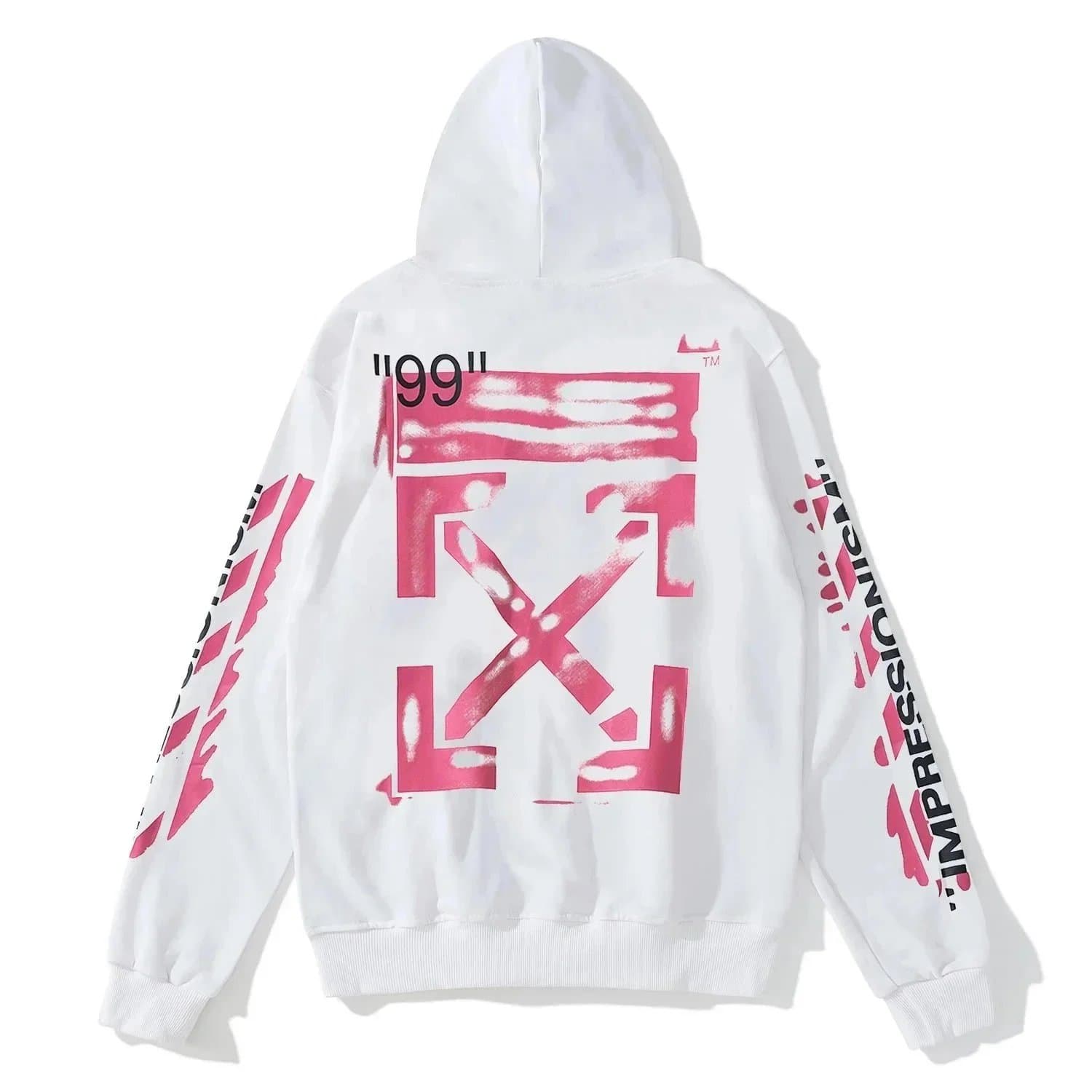 Off-White Zip-Up Hoodie Painted Arrow