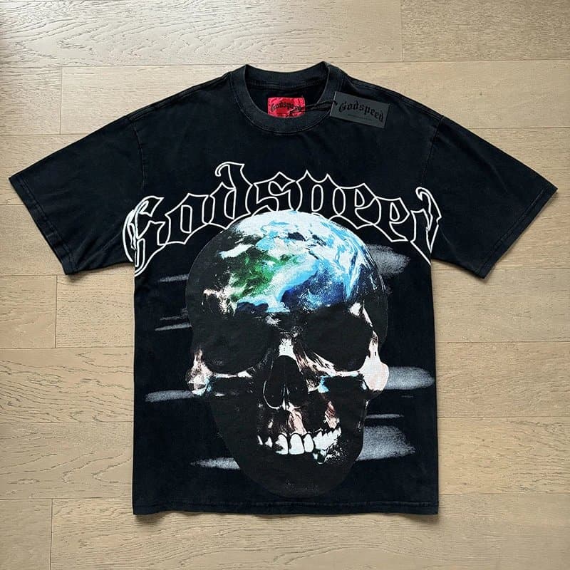 Godspeed Skull Earth Tee Earth Skull Graphic
