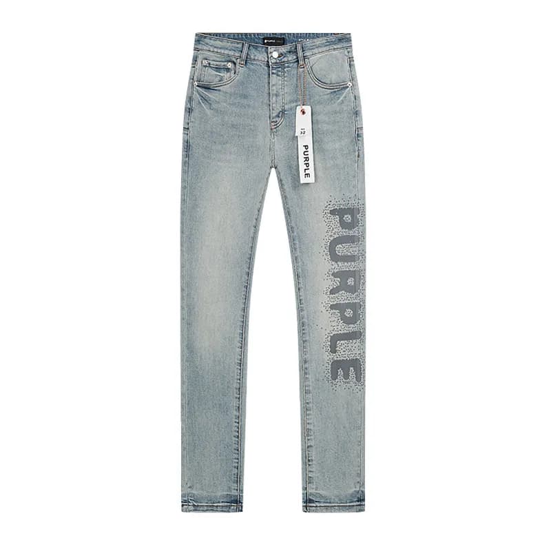Slim Fit Jeans Purple Logo Wash