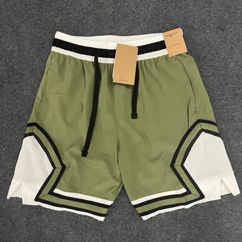 Jordan Basketball Shorts Olive White Black Trim