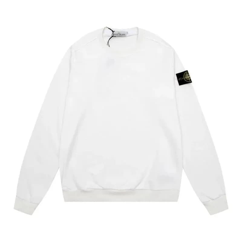 Stone Island Crewneck Sweater with Compass Patch — 2白色