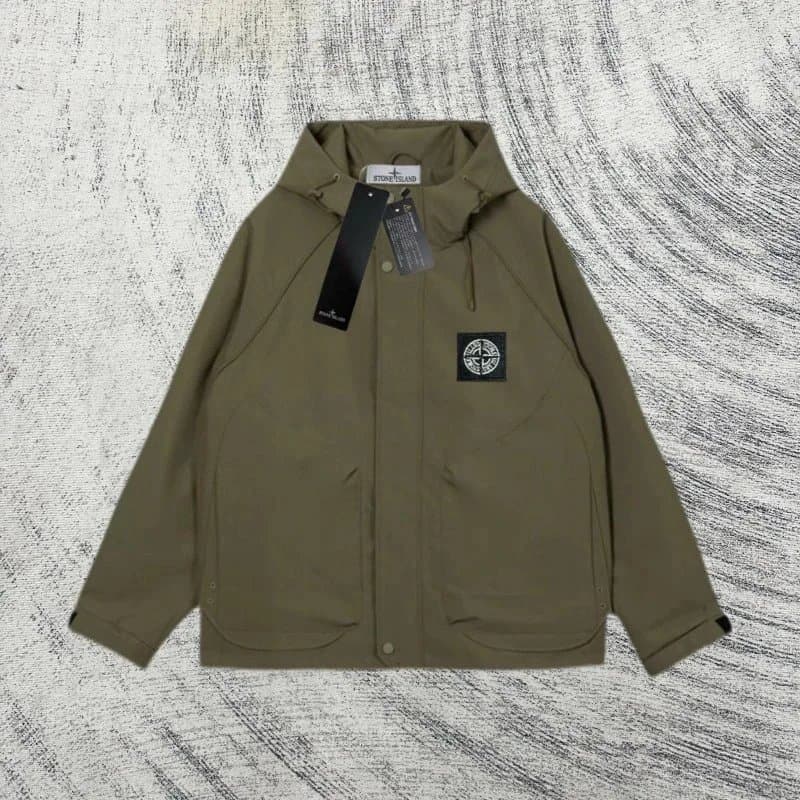 Stone Island Hooded Jacket Olive Green