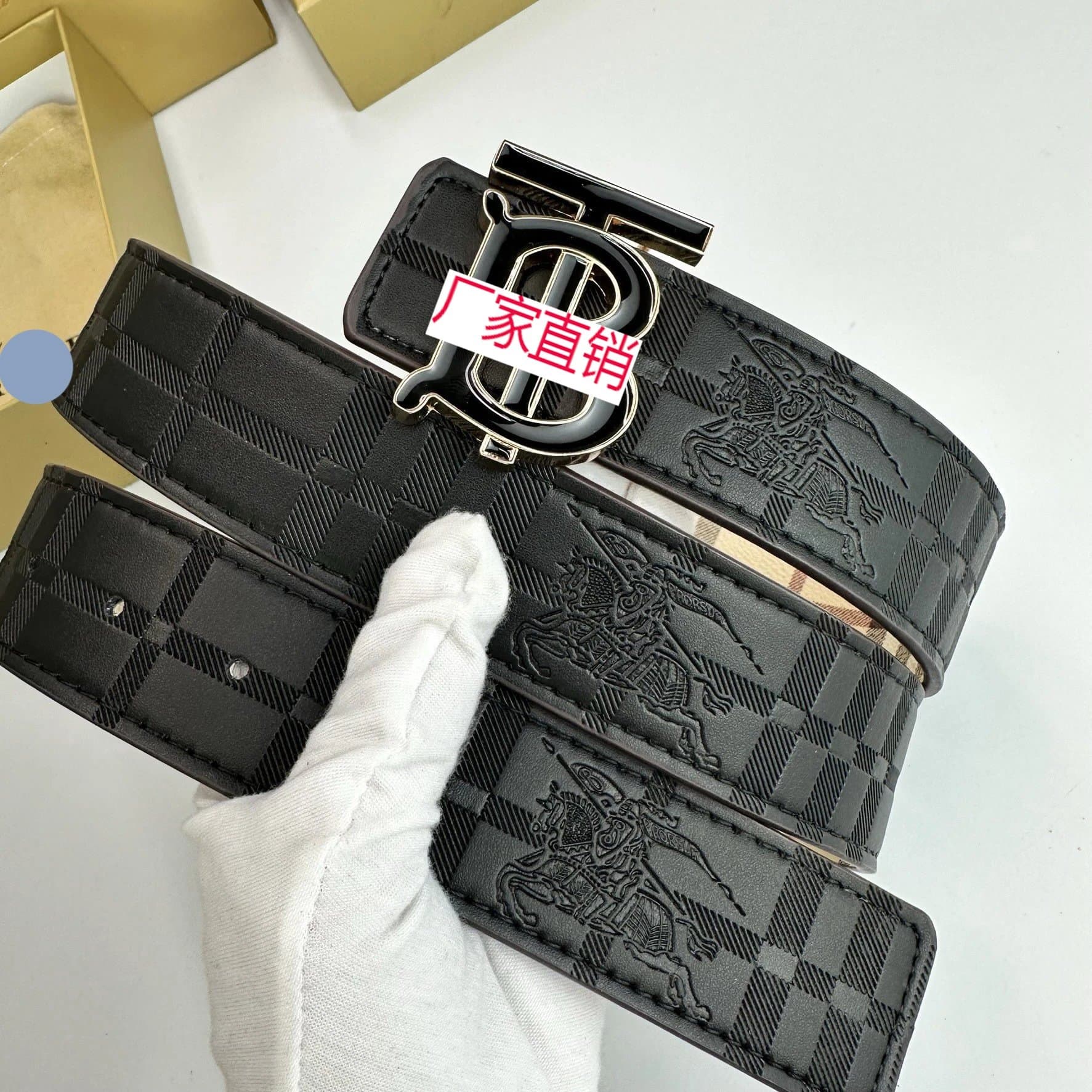 Dior Belt CD Logo Buckle — 上TB黑压花胶金