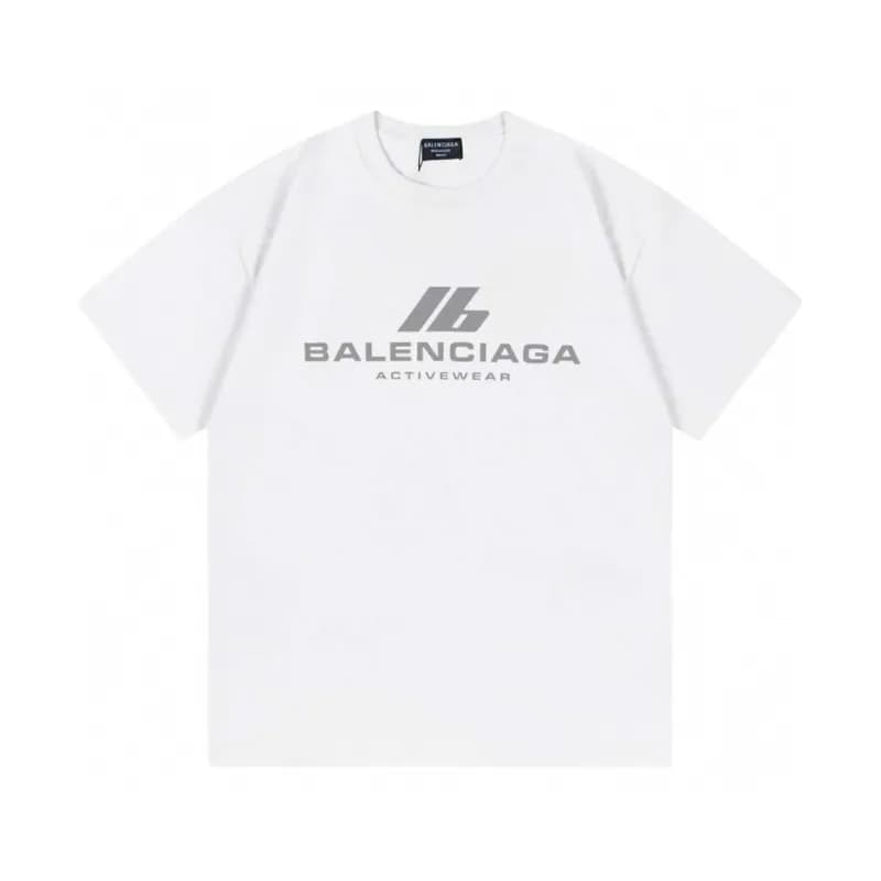 Balenciaga Logo Print T-Shirt Distressed White Logo — 白色F123