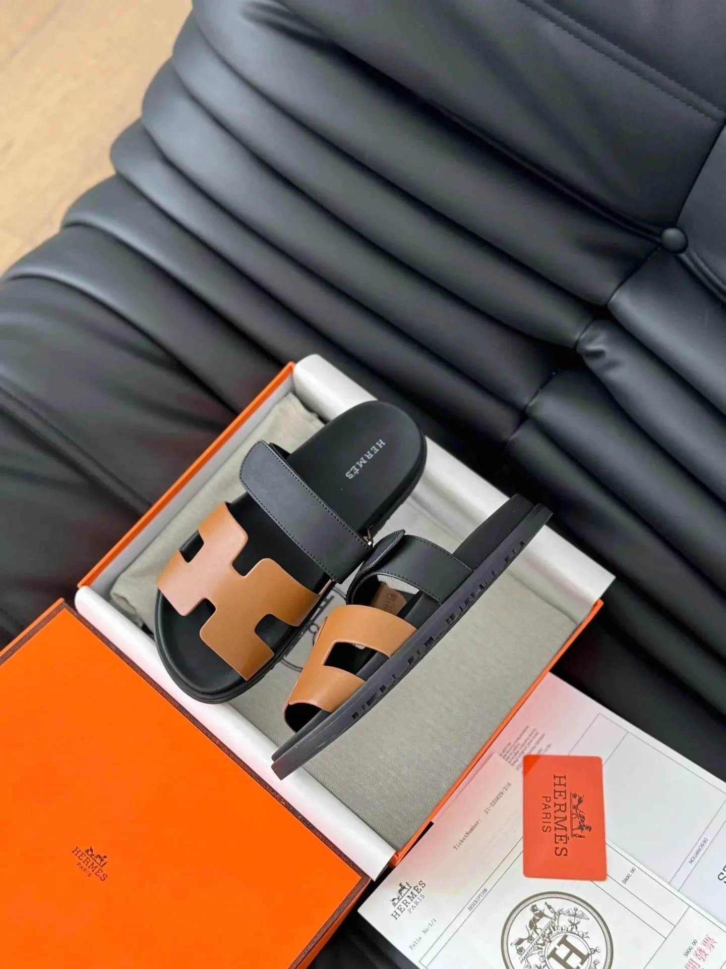 Hermès Oran Sandal H Logo Two-Tone