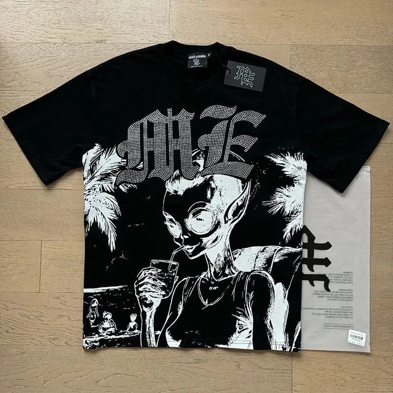 Amiri Graphic Tee Alien Palm Print