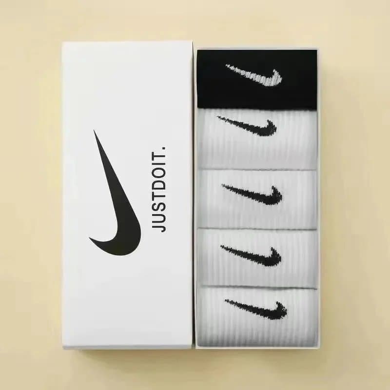 Nike Socks 5-Pack — 5双装【白+白+白+白+黑】