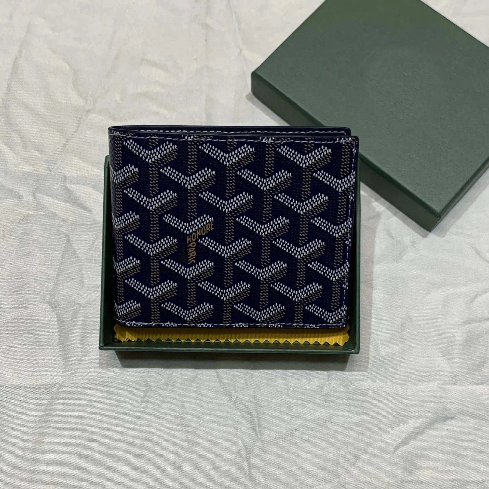 Goyard Card Holder Chevron Pattern — 3深蓝色