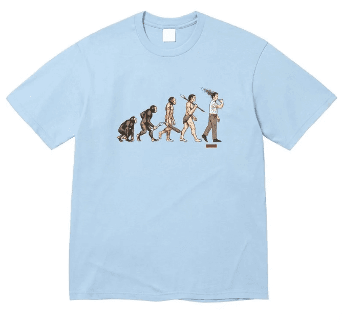 Supreme Evolution Tee Human Evolution Graphic — 浅蓝色
