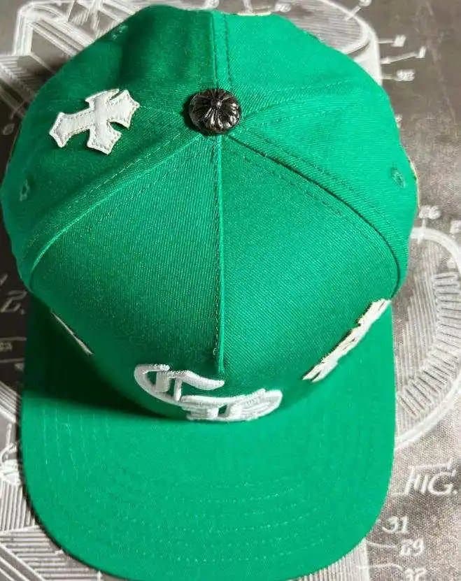 Chrome Hearts Trucker Cap FUCK Patch — 拼皮绿色