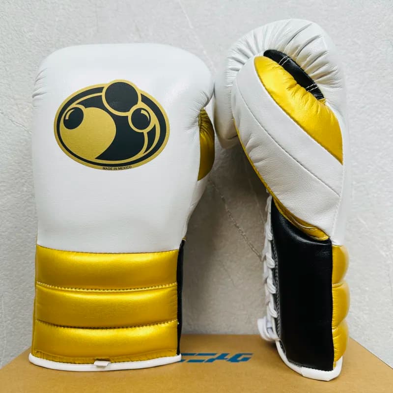 Sp5der Boxing Gloves White Gold Black