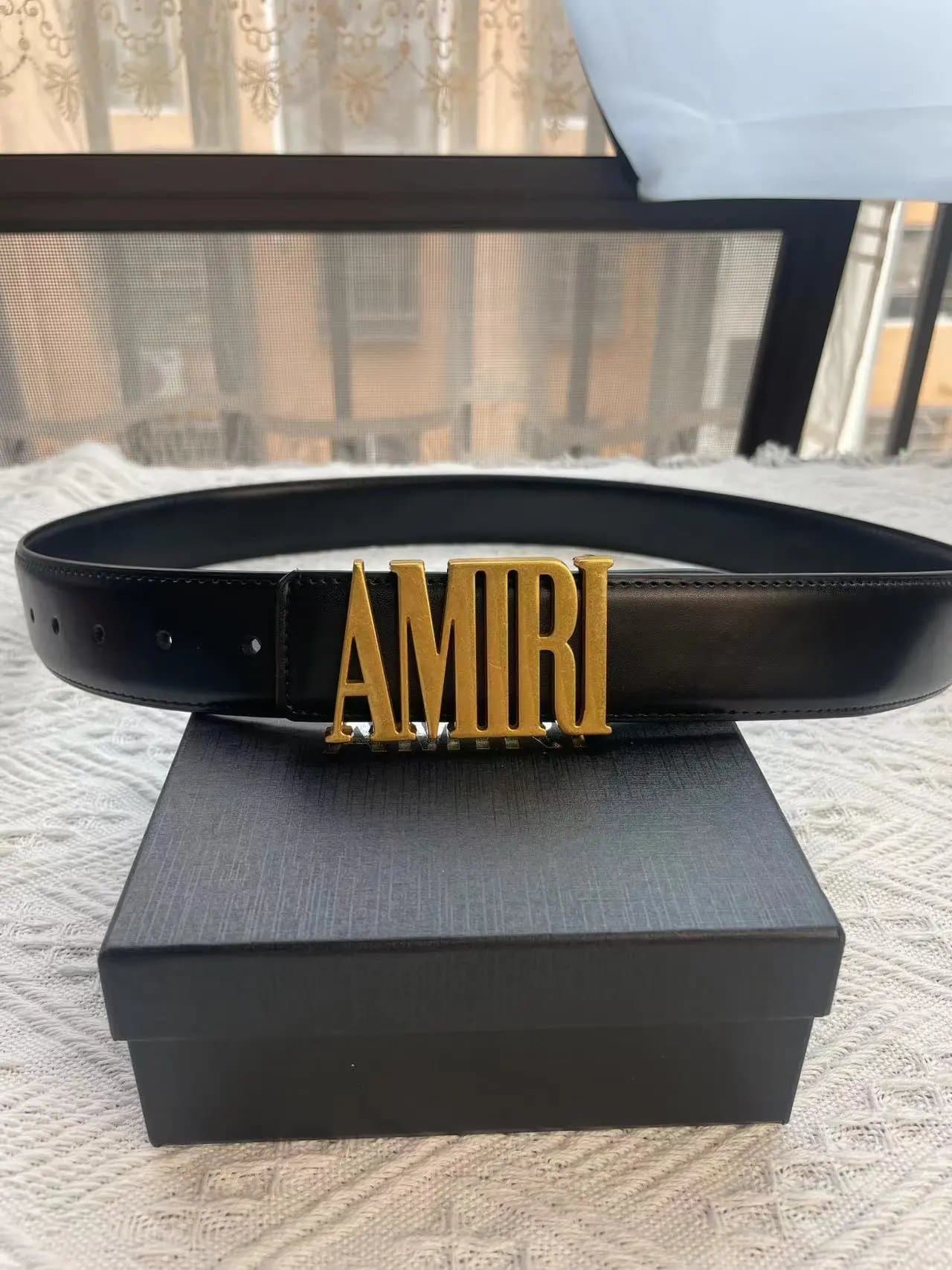 Logo Belt Gold AMIRI Buckle