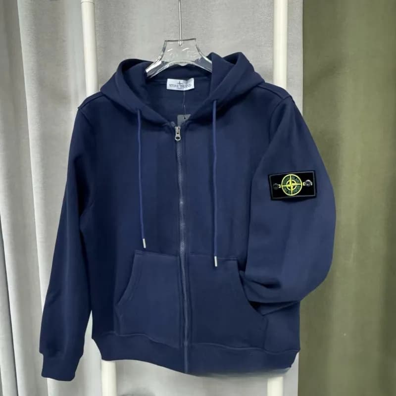 Stone Island Zip-Up Hoodie Compass Patch