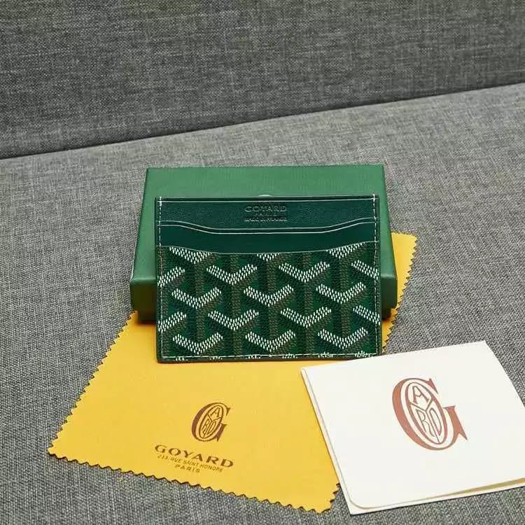 Goyard Bifold Wallet Chevron Pattern — 款式1绿色