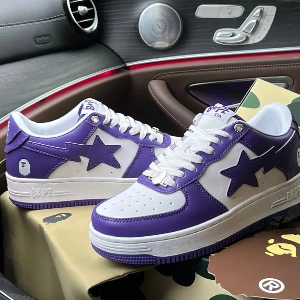 Bape Sta Black White Star — 漆皮白紫