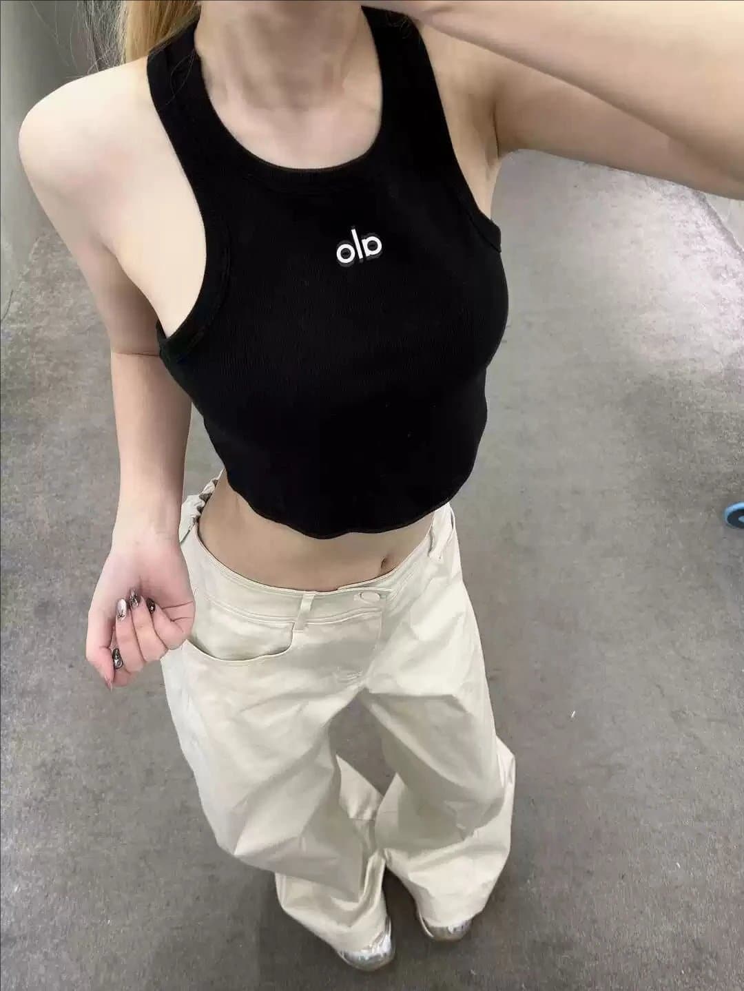 Fear of God Essentials Ribbed Crop Tank OLO Logo