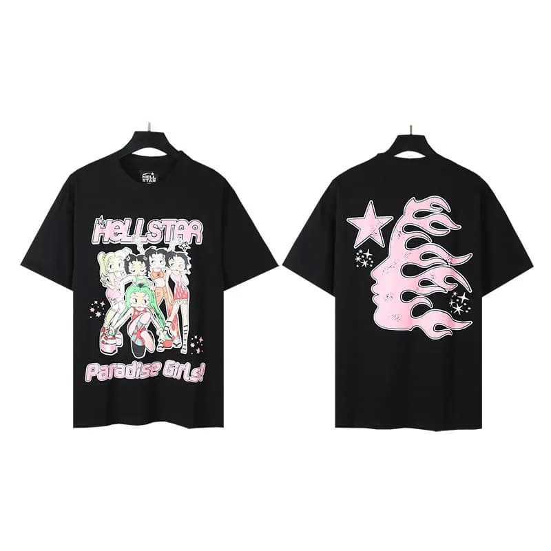 Palm Angels Graphic Tee Hellstar Records Print — 519黑色
