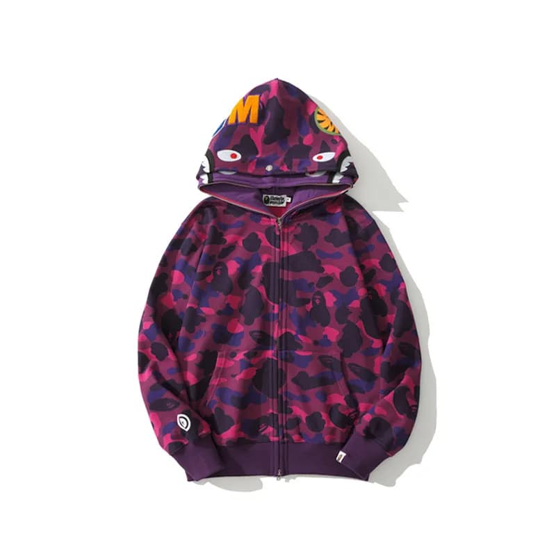 BAPE Full Zip Hoodie Camouflage Shark