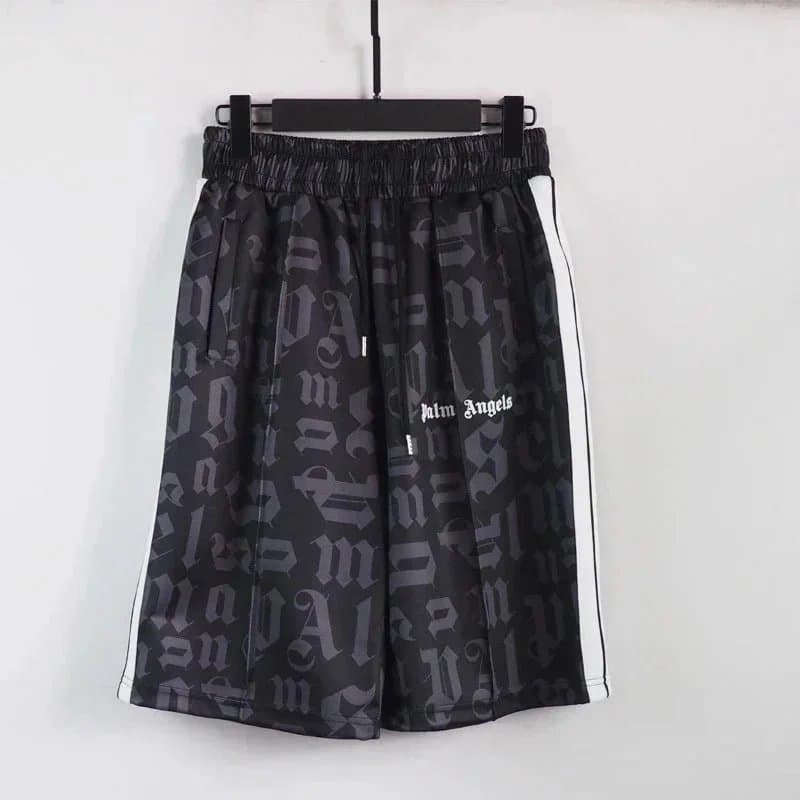 Palm Angels Logo Shorts Gothic Print — BB020118037