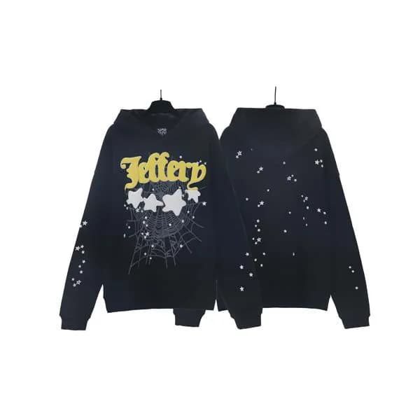 Sp5der Hoodie Spider Web — 柠檬黄 193 黑色
