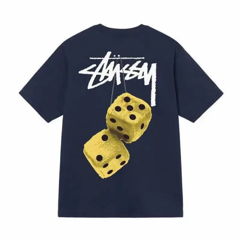 Stüssy Logo Tee Classic Stussy Script — 藏青色【金骰】