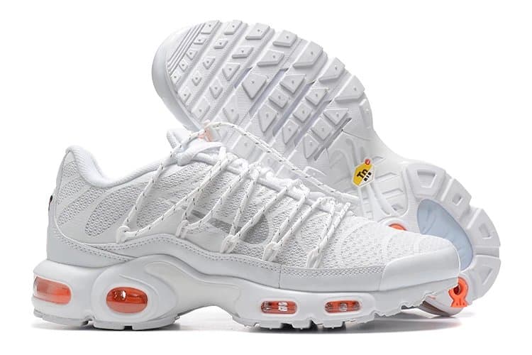 Nike Air Max Plus Triple White with Orange Accents