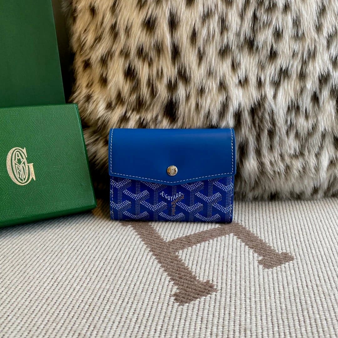 Goyard Saint Louis Wallet Blue Goyardine Canvas