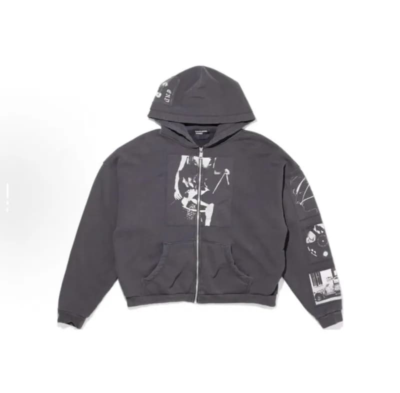 Saint Laurent Zip-Up Hoodie Toxic Print — 3587