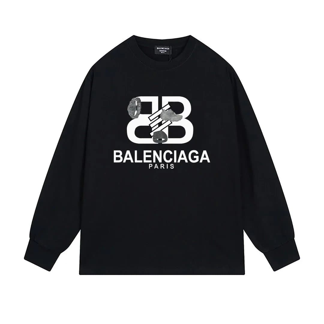 Balenciaga Logo Long-Sleeve Tee Oversized — 6