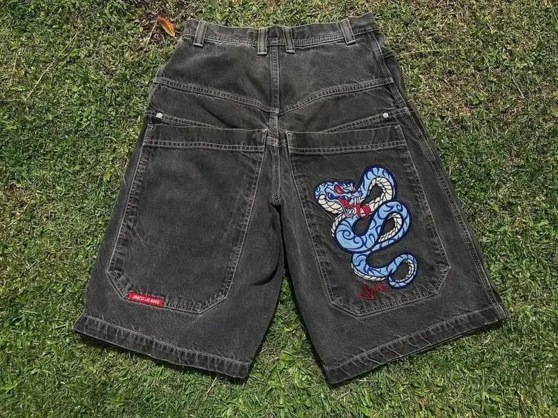 BAPE Denim Shorts Dragon 8 Ball Patch — 09