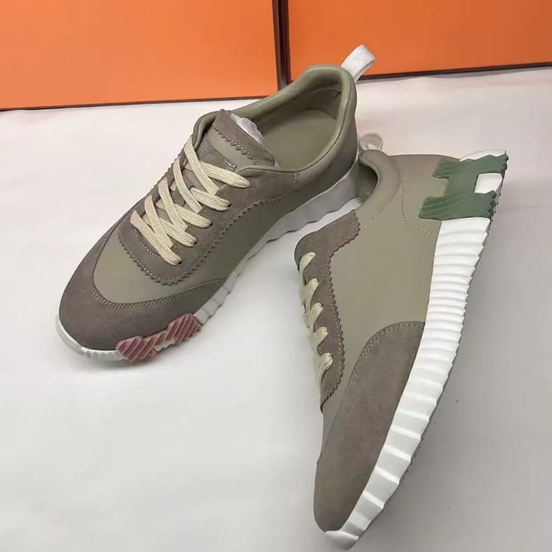 Hermès H-Logo Sneaker White Mesh with Black H — 3皮面
