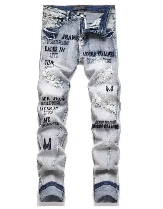 Diesel Distressed Denim Jeans Embroidered Patchwork — 7719